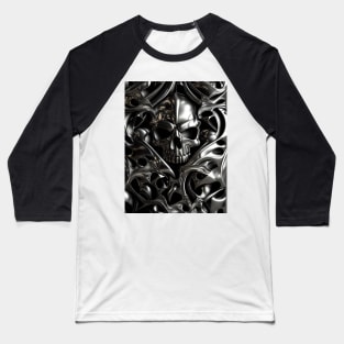 Skull Series: Chrome Skull 0.2 Baseball T-Shirt